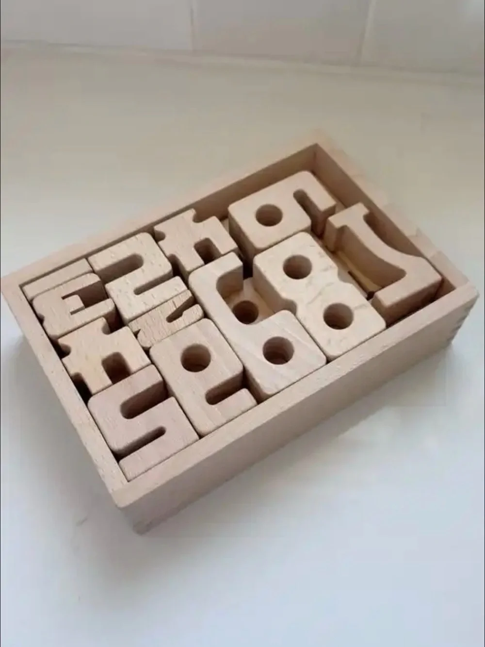 35 PCS WOODEN MATH NUMBER BUILDING BLOCKS SET WITH TRAY